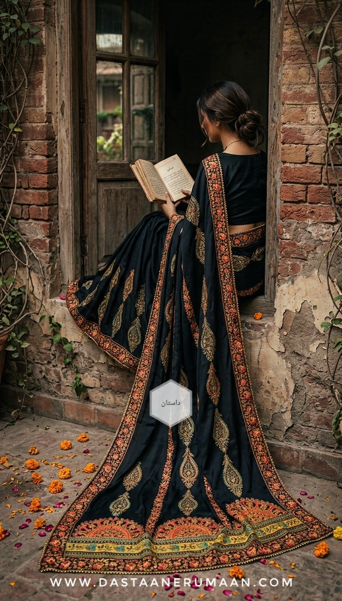 GD Black Rose Saree