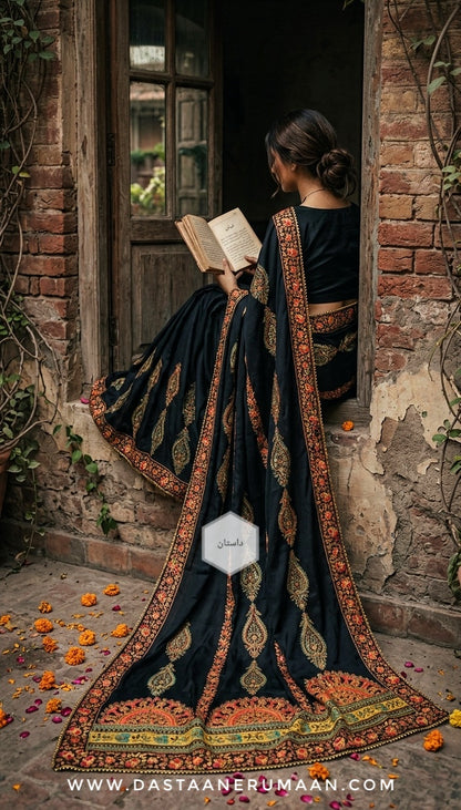 GD Black Rose Saree