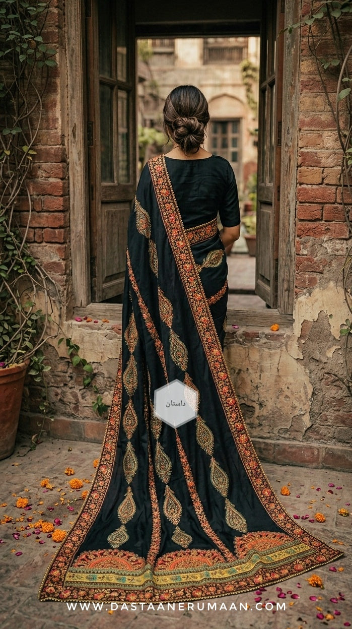 GD Black Rose Saree