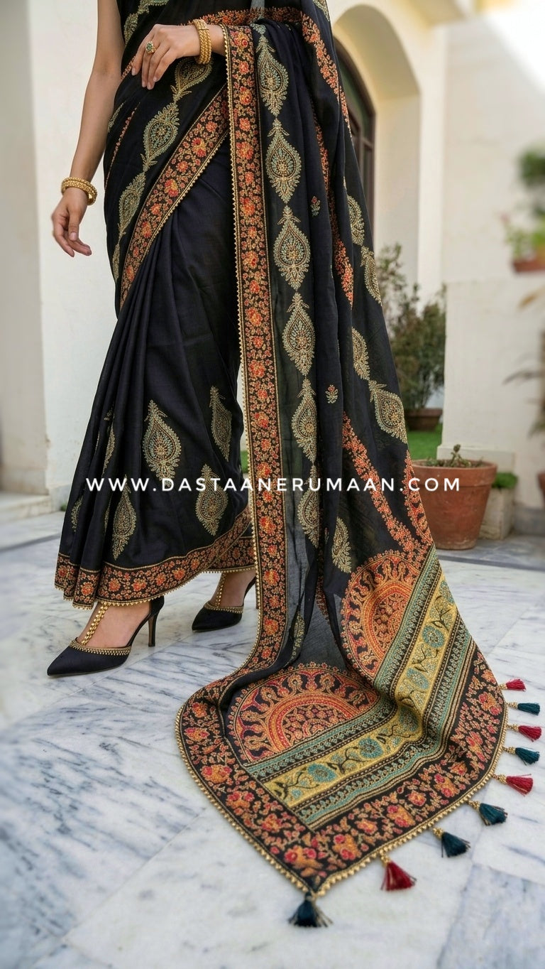 GD Black Rose Saree