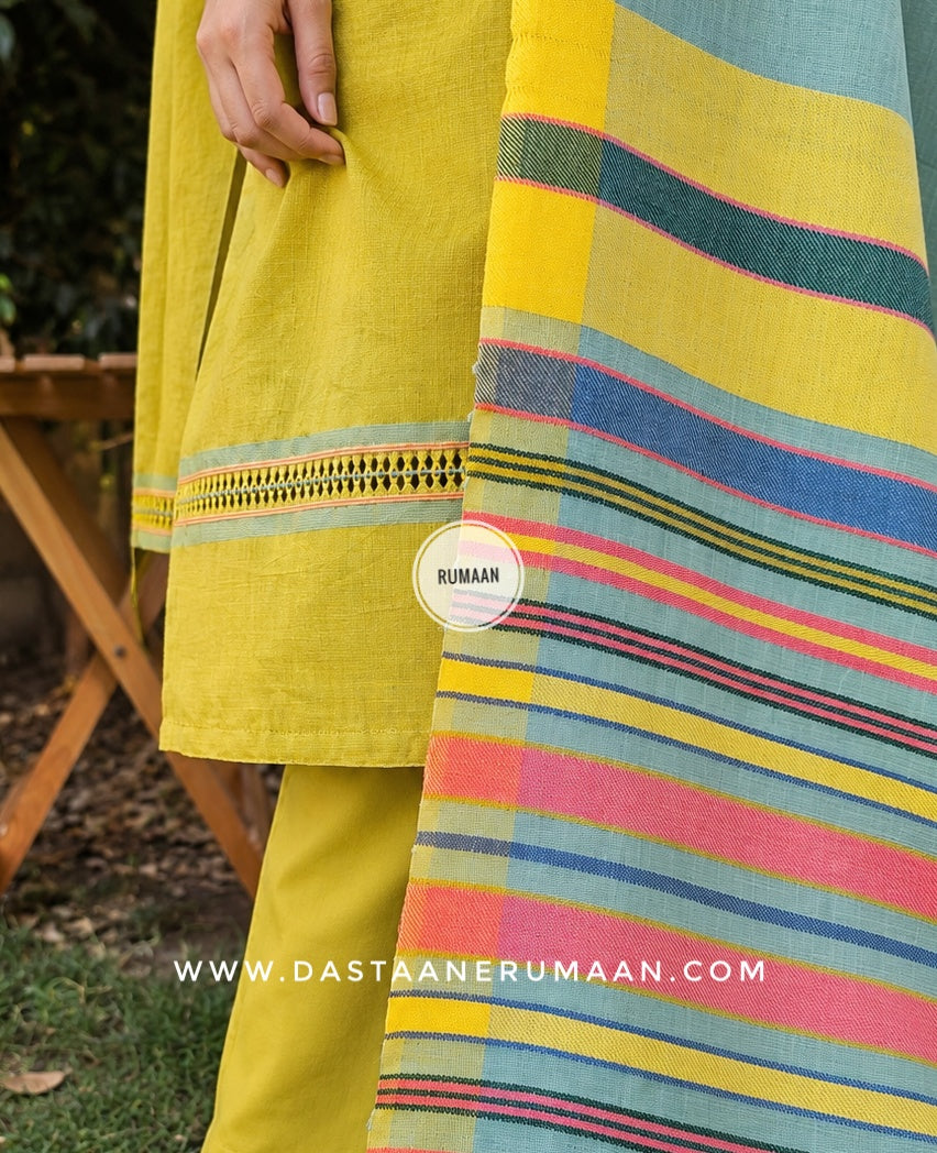 R 266 GOLD FISH | Handwoven Pure Cotton Suit