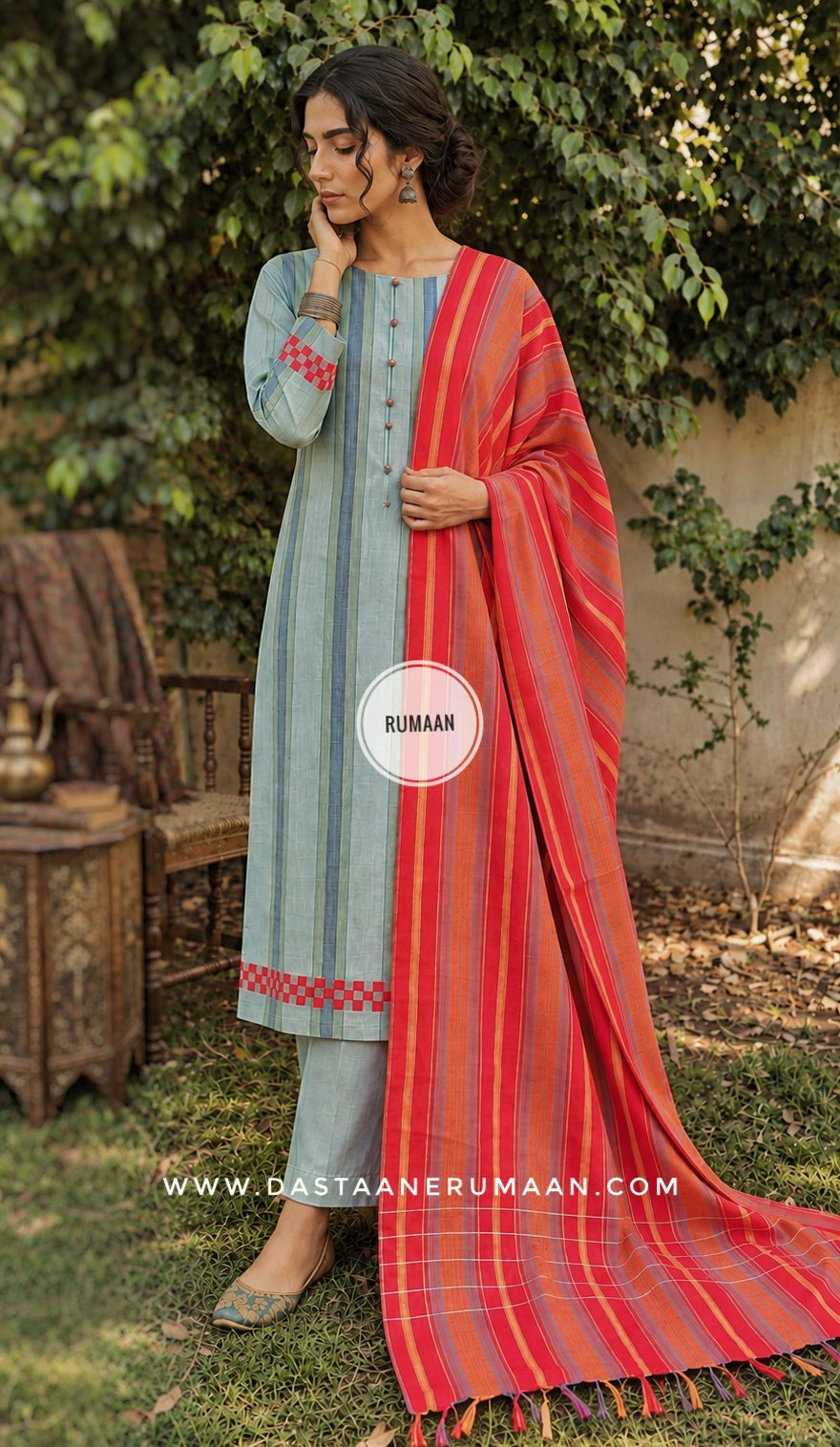 R 263 BONFIRE | Handwoven Pure Cotton Suit